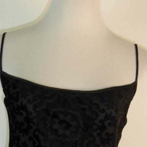 Emanuel Ungaro black burn out velvet maxi spaghetti straps evening party dress M - Picture 4 of 7